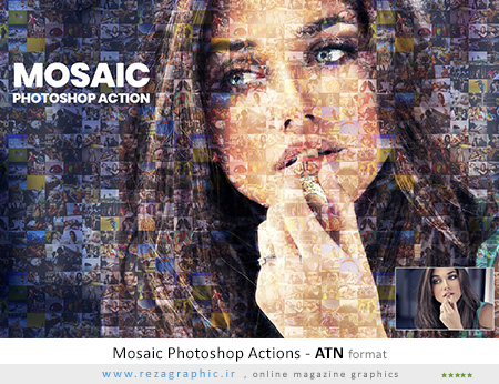 اکشن افکت موزائیکی فتوشاپ - Mosaic Photoshop Actions
